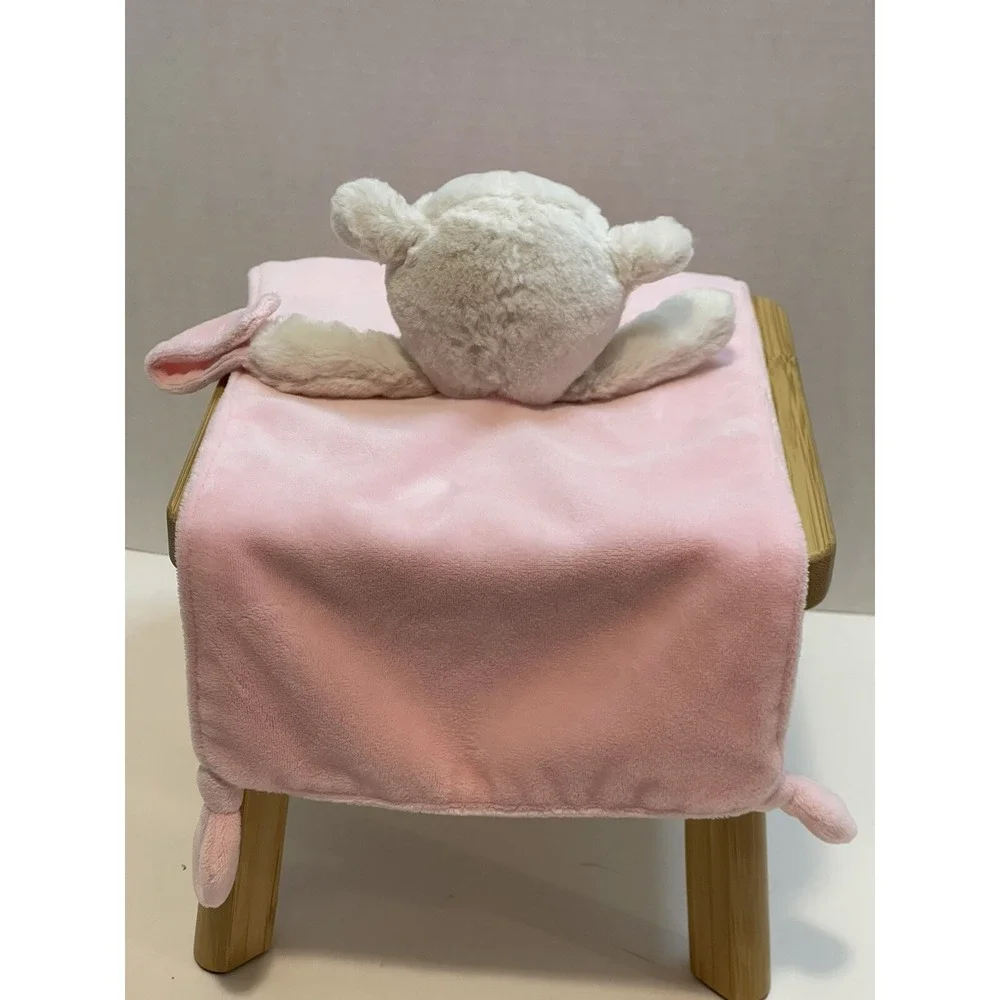 Carters Lamb Pink Baby Security Blanket Long Knotted Corners Lovey‎